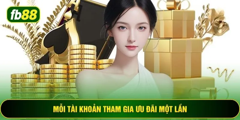 Mỗi tài khoản tham gia ưu đãi một lần